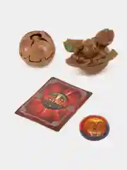 Коричневый шар-трансформер "BAKUGAN", Бакуган с магнитной карточкой + фишка, 8 цветов / набор