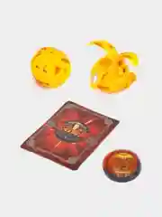Желтый шар-трансформер "BAKUGAN", Бакуган с магнитной карточкой + фишка, 8 цветов / набор