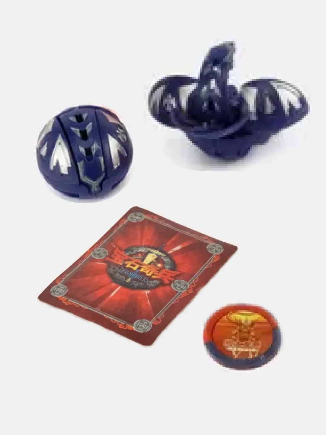 Синий шар-трансформер "BAKUGAN", Бакуган с магнитной карточкой + фишка, 8 цветов / набор
