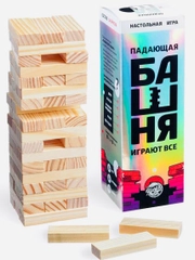 Падающая башня деревянные бруски брусочки из дерева настольная игра для всей семьи детям