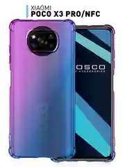 Фиолетовый противоударный чехол для Xiaomi Poco X3 NFC/X3 Pro, силиконовый, Rosco с усиленными углами