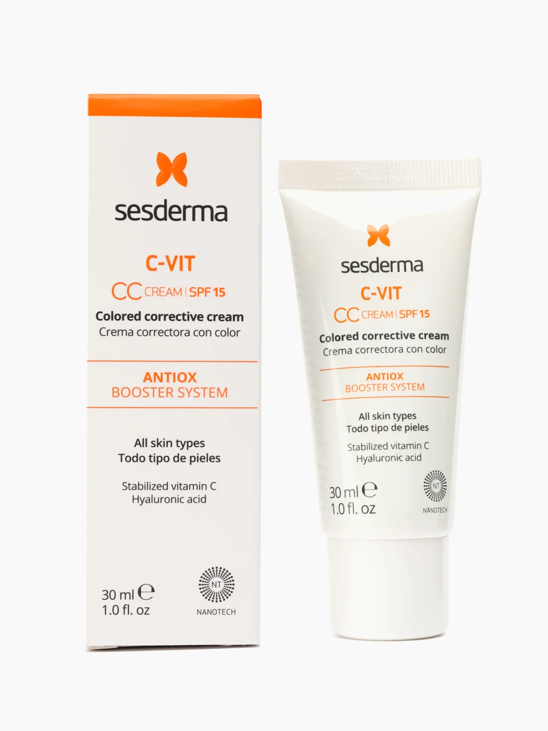 Sesderma C-VIT SPF 15 Крем для лица тональный, корректирующий, с витамином С, 30 мл