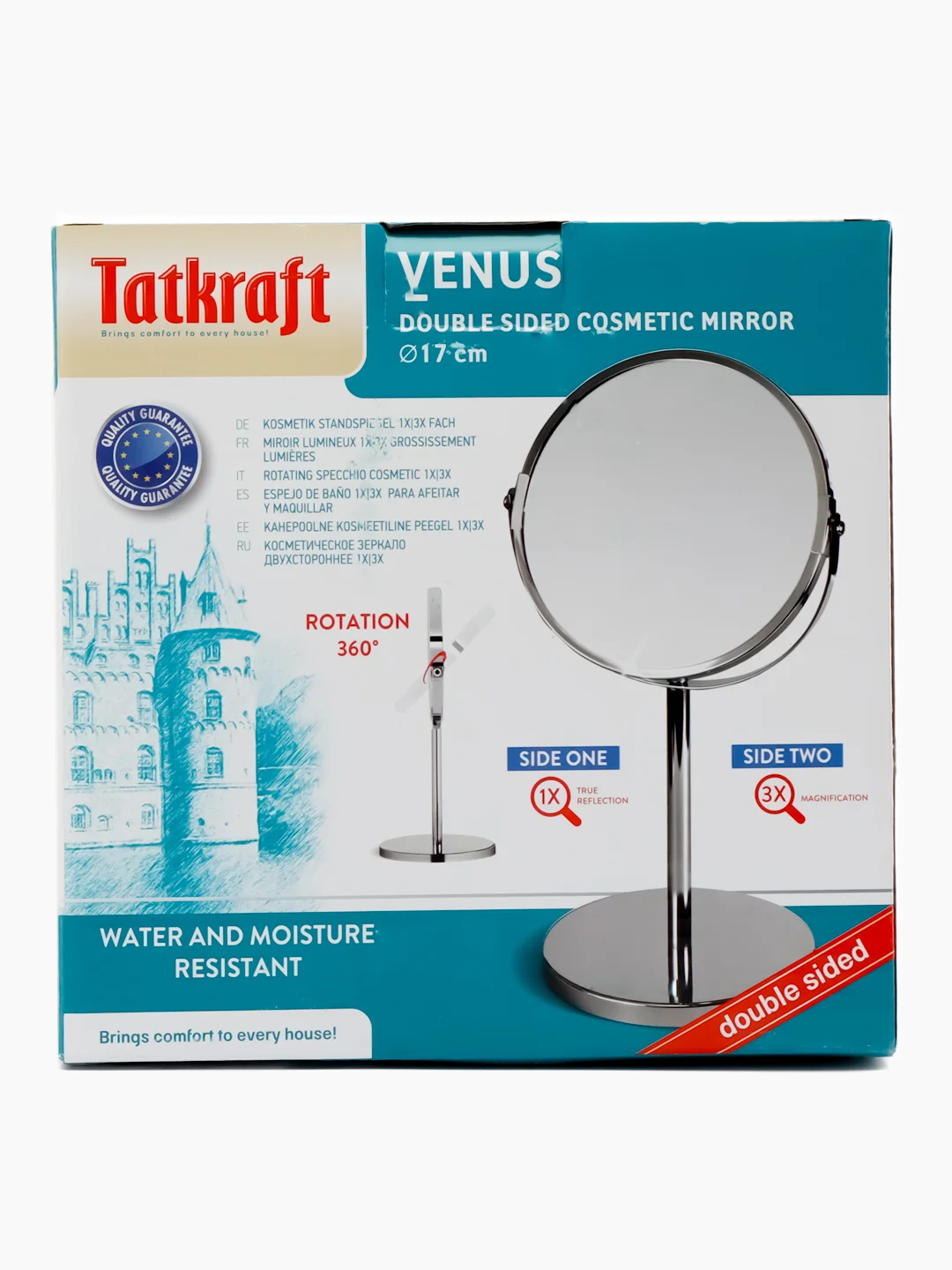 Зеркало косметическое настольное круглое,VENUS, д. 17 см