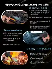 Воздуходувка портативная/ ветродуйка аккумуляторная/ турбовентилятор
