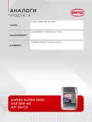 Моторное масло SINTEC SUPER 3000 SAE 10W-40 API SG/CD Полусинтетическое