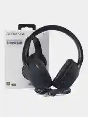 Черный беспроводные полноразмерные наушники Borofone BO23 Strong Bass с микрофоном, поддержка AUX