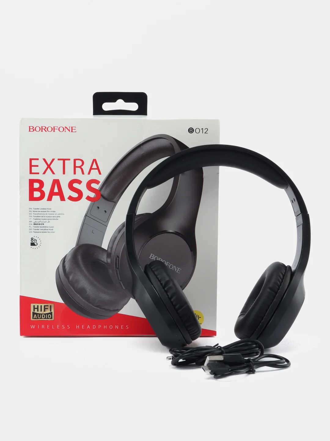 Черный беспроводные полноразмерные наушники с микрофоном Borofone BO12 extra bass (BT 5.0)