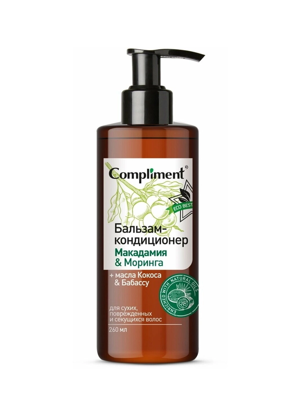 Compliment ECO BEST Бальзам-кондиционер для сухих волос Макадамия & Моринга, 260мл