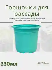 Бирюзовый горшочки для рассады, пластиковые, универсальные, разные размеры