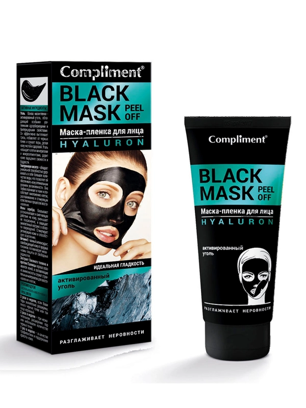 Compliment BLACK MASK Маска-пленка для лица HYALURON, 80мл