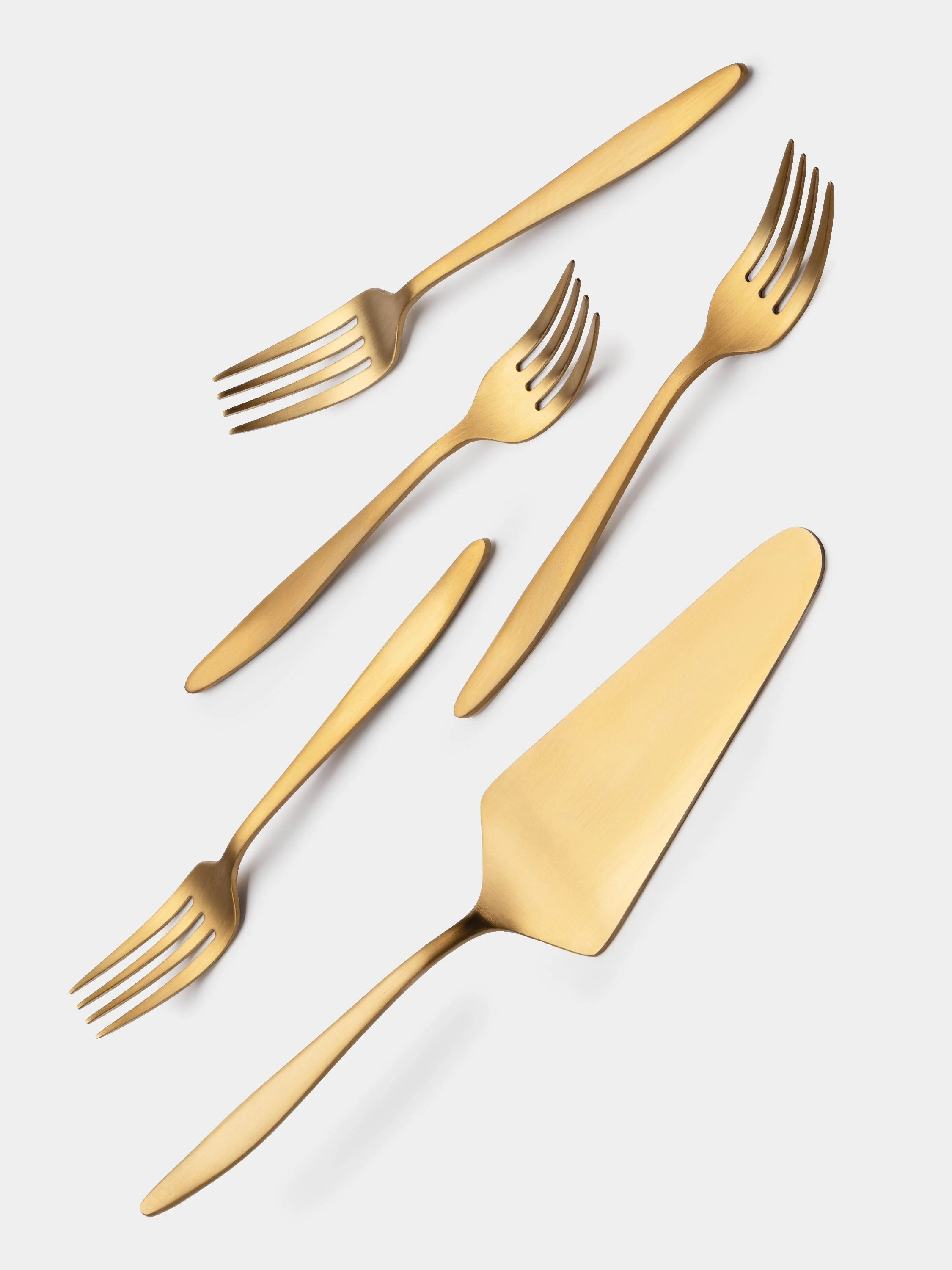 Набор десертный APOLLO "Lungo Matt Gold" 5 пр. (лопатка для торта, 4 десертные вилки)
