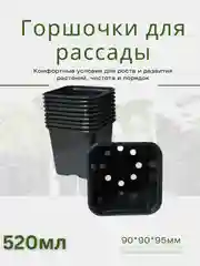Угольный горшочки для рассады, пластиковые, универсальные, разные размеры