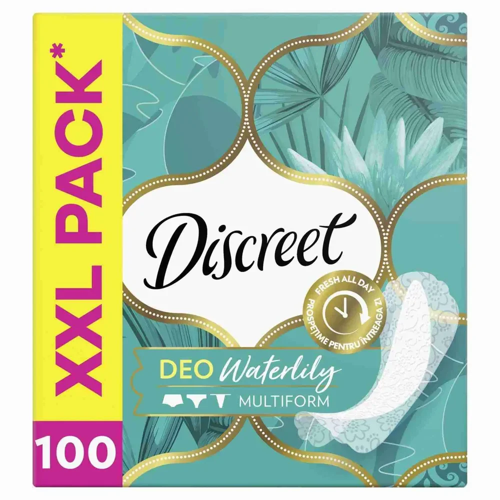 Женские ежедневные прокладки Discreet Multiform "Водная лилия", 100 штук