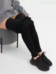Женские зимние теплые лосины с мехом в рубчик