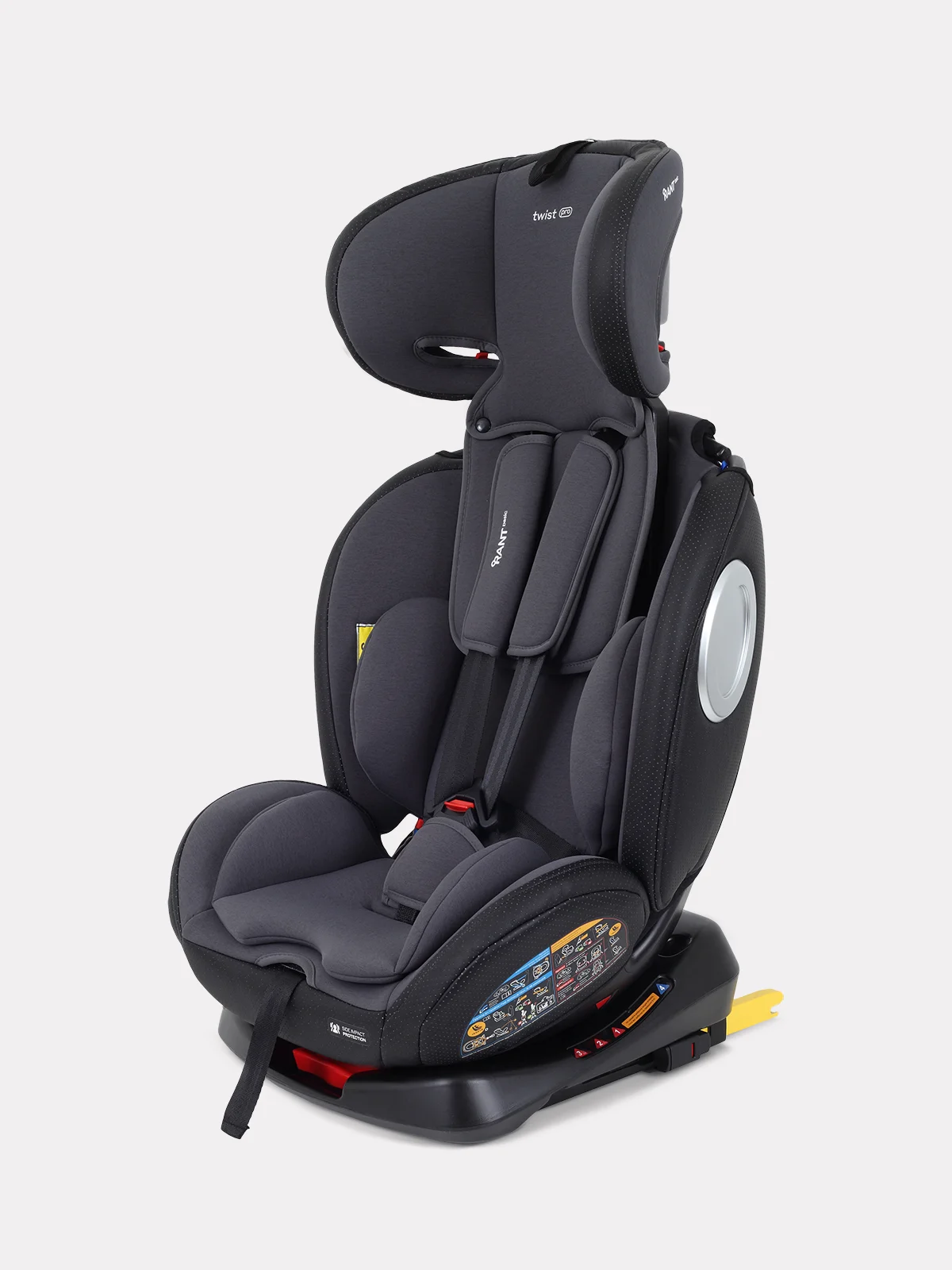 Серый автокресло RANT Twist pro isofix группа 0+-1-2-3 (0-36 кг)