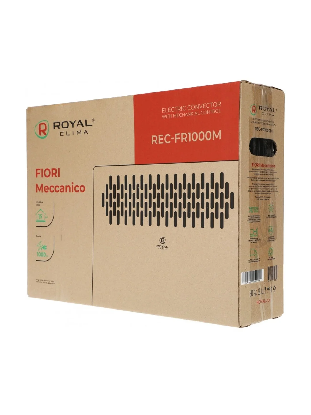 Конвектор Royal Clima Fiori Meccanico REC-FR1000M, 1000Вт, с терморегулятором, белый