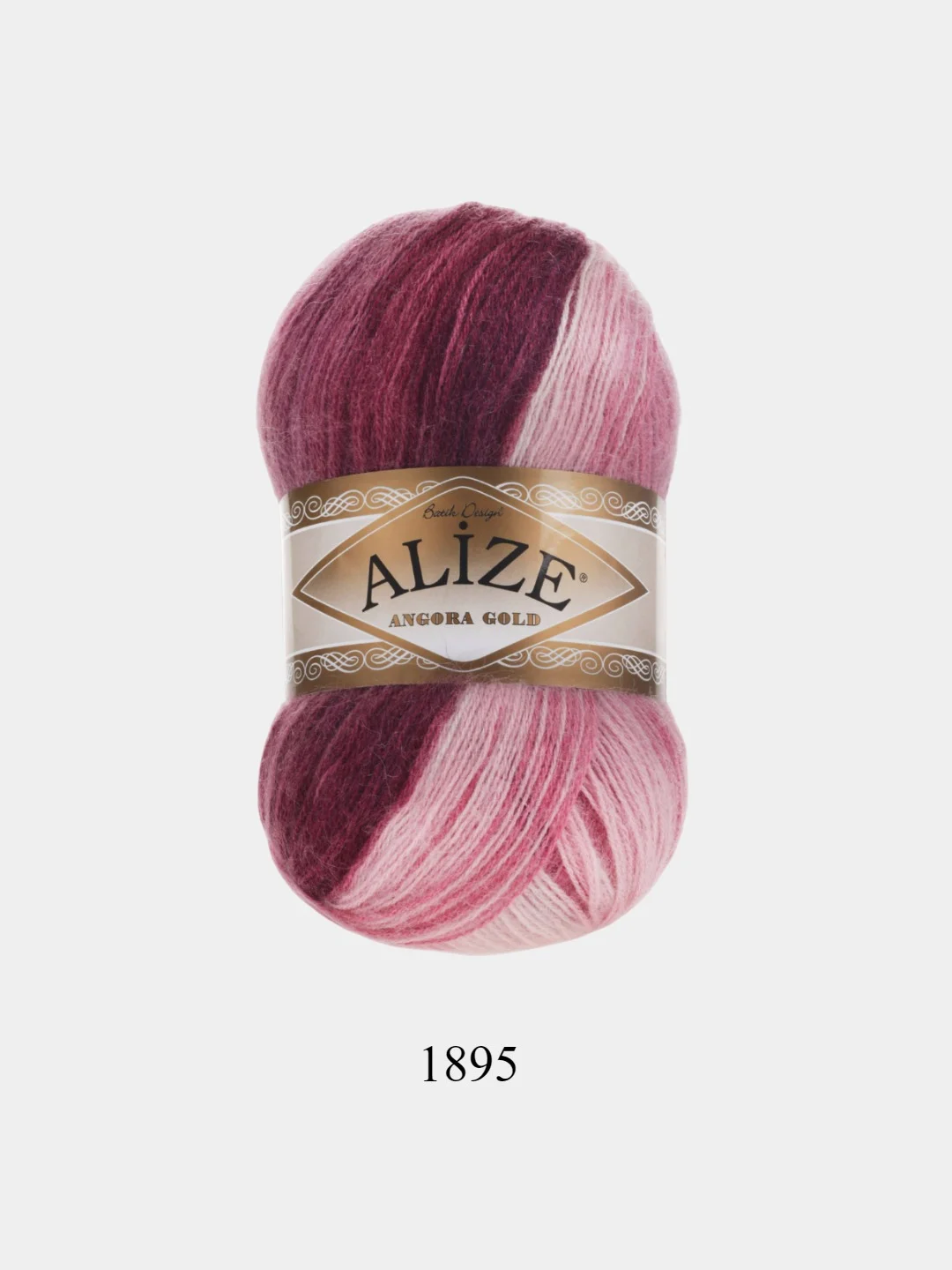 Бордовый пряжа Alize Angora Gold Batik, 20% шерсть, 80% акрил, 100 г, 550 м