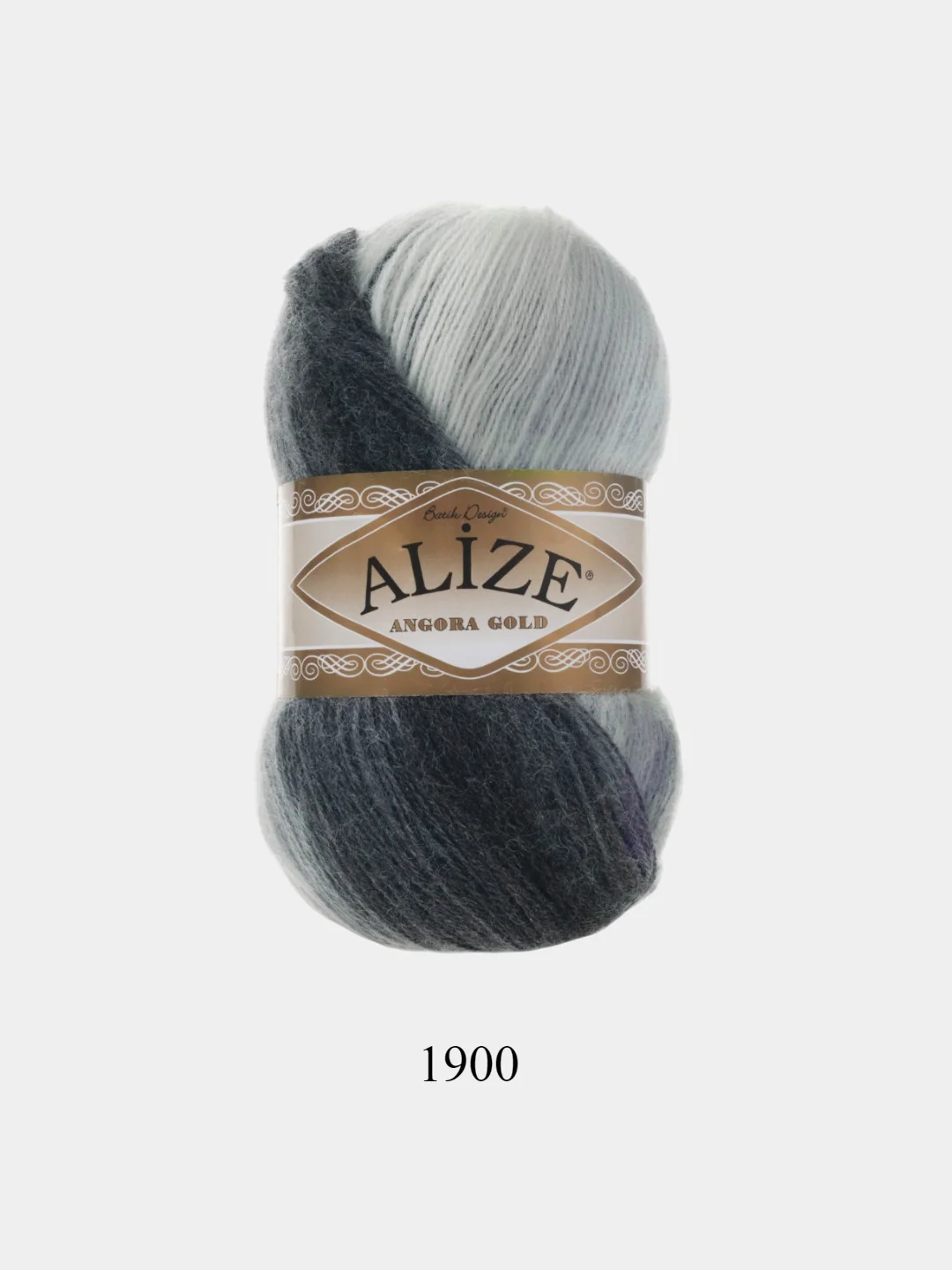 Серый пряжа Alize Angora Gold Batik, 20% шерсть, 80% акрил, 100 г, 550 м