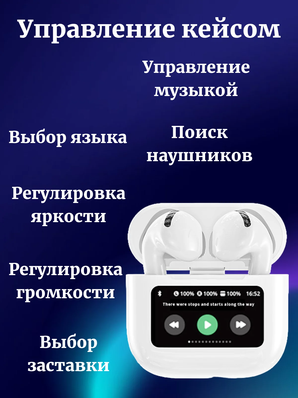 Наушники A12Pro беспроводные, с экраном