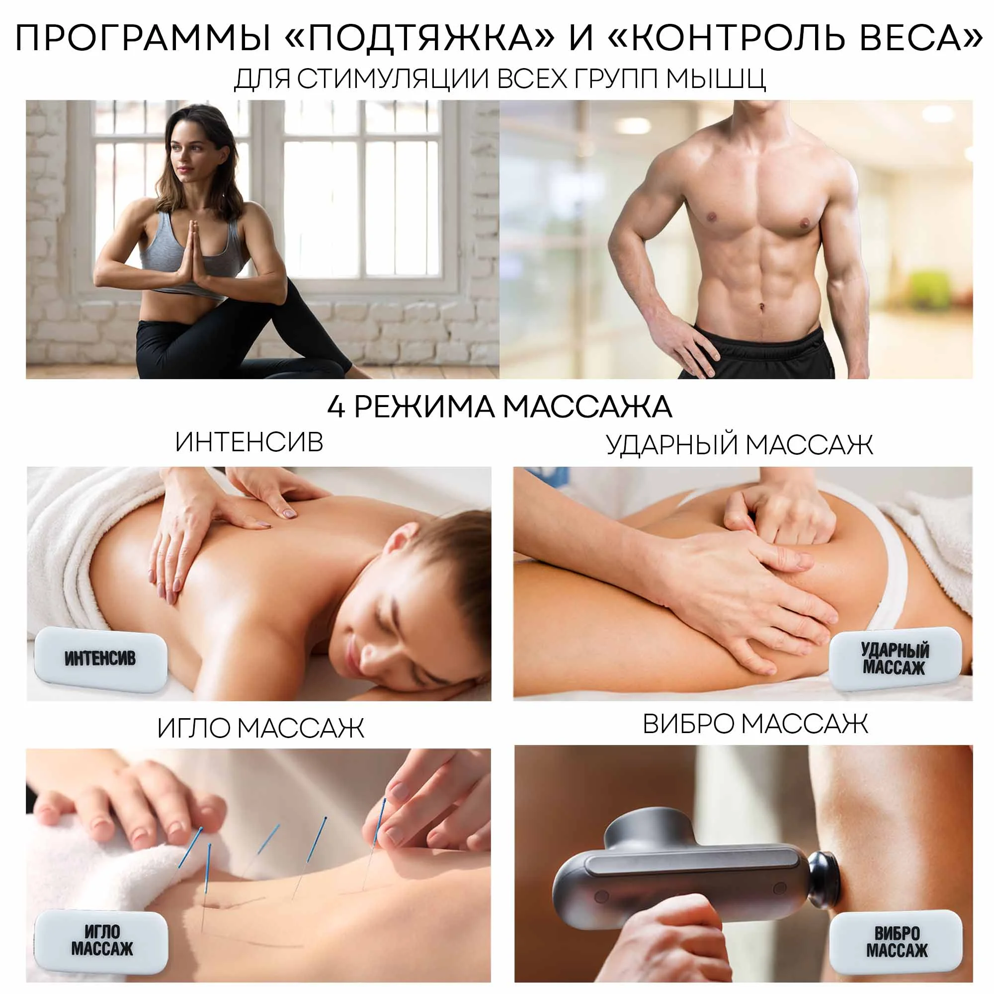 Массажер-миостимулятор PLANTA EMS-750 8 электродов