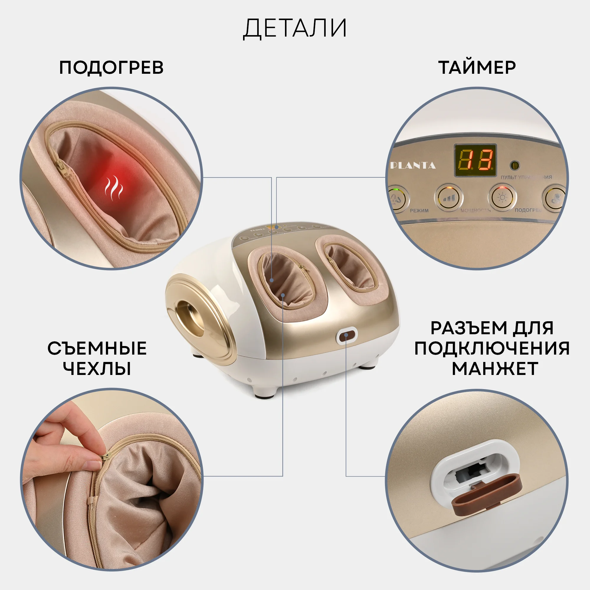 Массажер для ног PLANTA MF-11 с подогревом и компрессионными манжетами 3 в 1