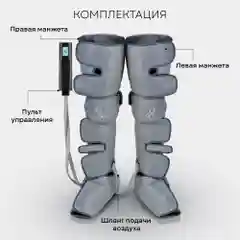 Компрессионный лимфодренажный массажер PLANTA MFC-80, 3 режима, 3 уровня, прогрев коленей