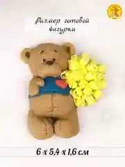 Силиконовая форма "Мишка с тюльпанами", молд