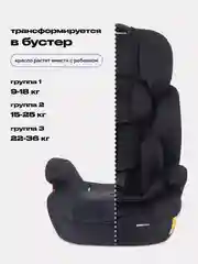 Черный автокресло MOWBaby Runner, группа 1-2-3, 9-36 кг
