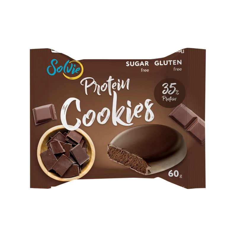 Печенье "Protein cookies" протеиновое шоколадное, 35% белка, без сахара, 60г