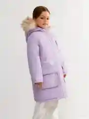 Сиреневый утеплённое пальто с капюшоном для девочек Acoola Glossu, сиреневое