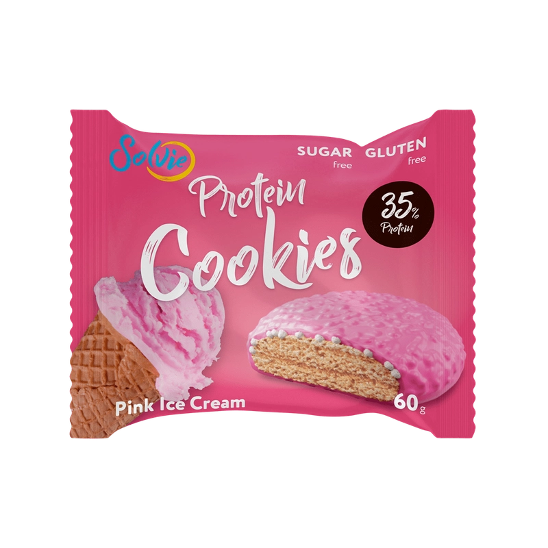 Печенье Solvie "Protein cookies" протеиновое "Розовое мороженое"