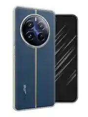 Прозрачный силиконовый чехол на Realme 12 Pro / Реалми 12 Про прозрачный, с принтом, защита камеры