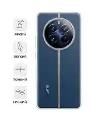 Прозрачный силиконовый чехол на Realme 12 Pro / Реалми 12 Про прозрачный, с принтом, защита камеры