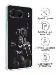 Серый металлик чехол на OnePlus Nord 4 5G / Ван Плас Норд 4 5G прозрачный, с принтом, защита камеры