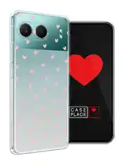 Розовый чехол на OnePlus Nord 4 5G / Ван Плас Норд 4 5G прозрачный, с принтом, защита камеры
