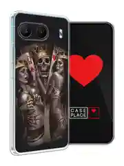 Оливковый чехол на OnePlus Nord 4 5G / Ван Плас Норд 4 5G прозрачный, с принтом, защита камеры