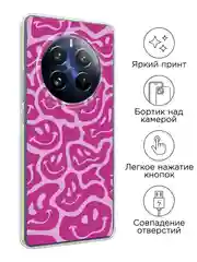 Пурпурный чехол на Realme 12 Pro / Реалми 12 Про прозрачный, с рисунком