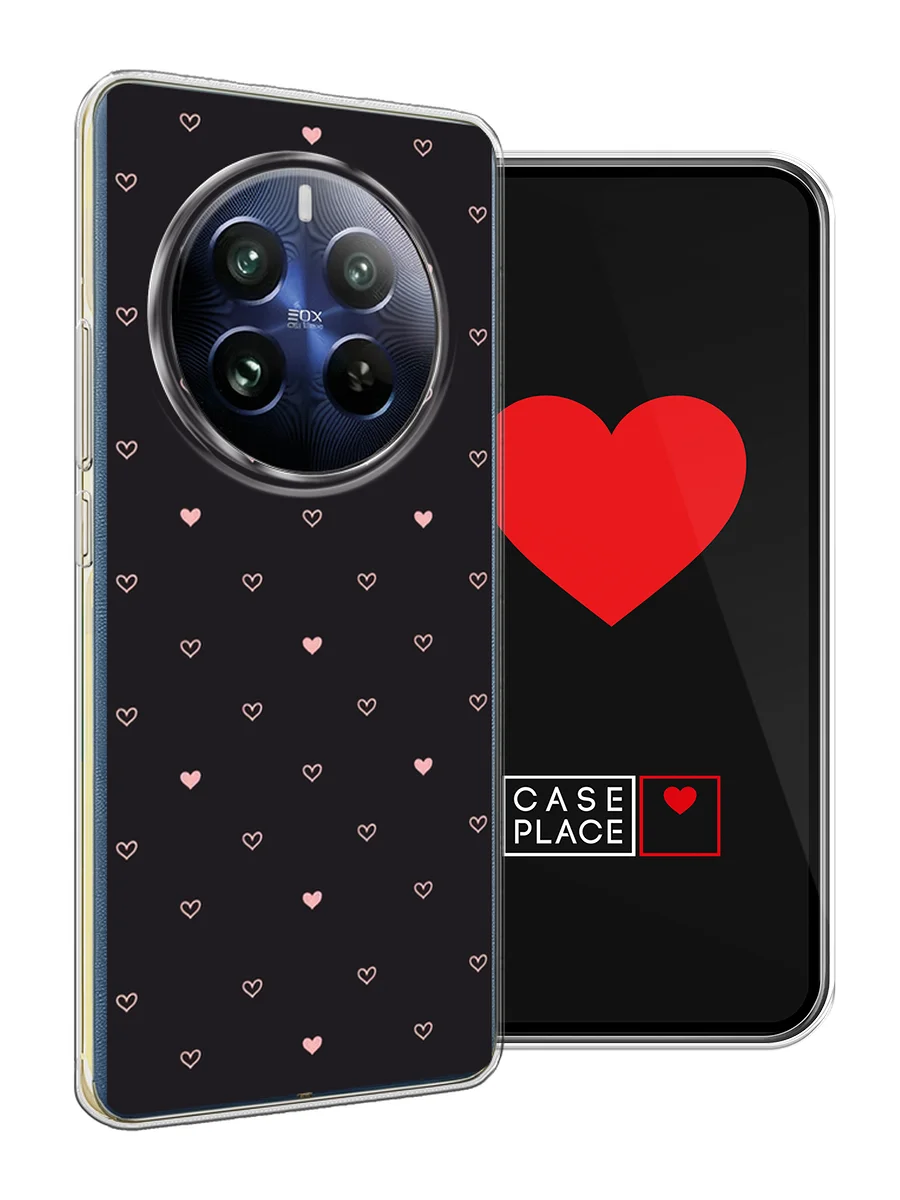 Черный чехол на Realme 12 Pro / Реалми 12 Про прозрачный, с рисунком