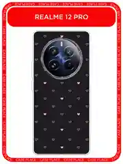 Черный чехол на Realme 12 Pro / Реалми 12 Про прозрачный, с рисунком