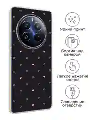 Черный чехол на Realme 12 Pro / Реалми 12 Про прозрачный, с рисунком