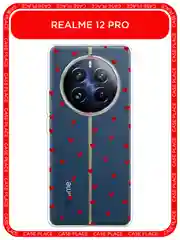 Коралловый меланж чехол на Realme 12 Pro / Реалми 12 Про прозрачный, с рисунком