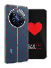Коралловый меланж чехол на Realme 12 Pro / Реалми 12 Про прозрачный, с рисунком