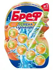 Туалетный блок Бреф Смена Аромата "Сочный персик - Яблоко", 2 штуки по 50 г