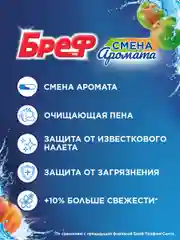 Туалетный блок Бреф Смена Аромата "Сочный персик - Яблоко", 2 штуки по 50 г