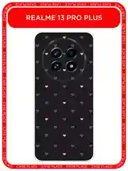 Черный чехол на Realme 13 Pro+/13 Pro/Реалми 13 Про+/13 Про прозрачный, с принтом