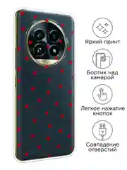 Коралловый меланж чехол на Realme 13 Pro+/13 Pro/Реалми 13 Про+/13 Про прозрачный, с принтом