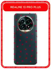 Коралловый меланж чехол на Realme 13 Pro+/13 Pro/Реалми 13 Про+/13 Про прозрачный, с принтом