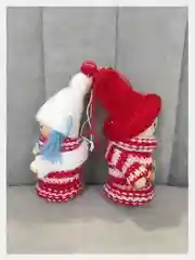 Алый елочная игрушка новогодняя, ёлочное украшение, подвеска, деревянная игрушка 2 шт
