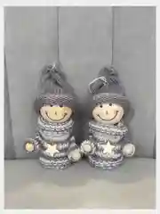 Серый елочная игрушка новогодняя, ёлочное украшение, подвеска, деревянная игрушка 2 шт