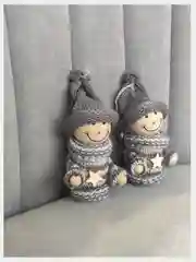 Серый елочная игрушка новогодняя, ёлочное украшение, подвеска, деревянная игрушка 2 шт